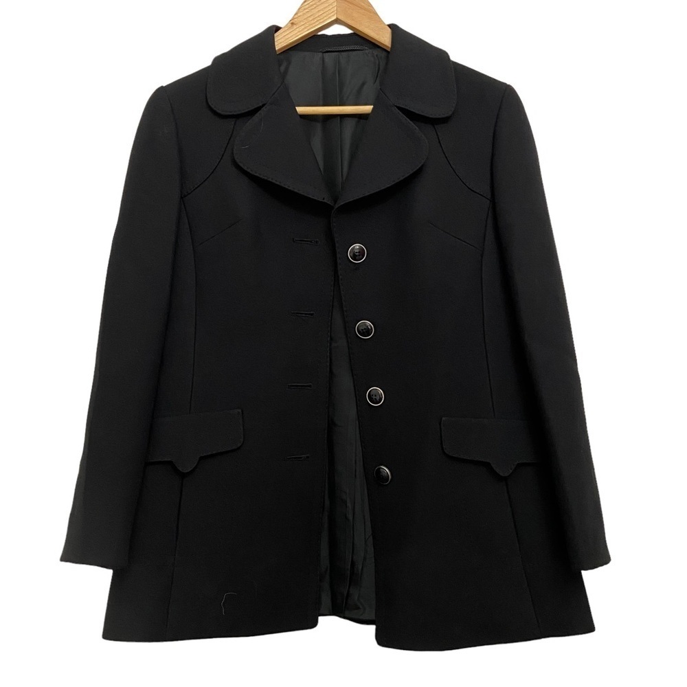 Loden Frey Munchen fitted black blazer 95% wool button closure made Germany 38